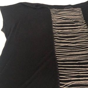 Plus size 3X INC black t shirt  chain detailed